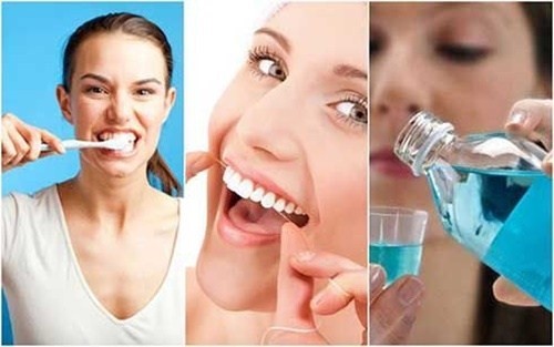 Kết hợp đánh răng với chỉ nha khoa và nước súc miệng